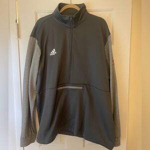 Adidas Men Pullover Half Zip Gray